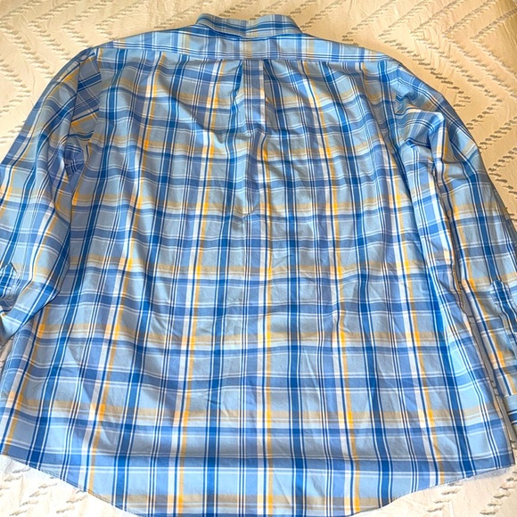 EUC Brooks Brothers Regent Men XXL Non-Iron 100% Cotton Blue Plaid Button Down - Picture 3 of 6